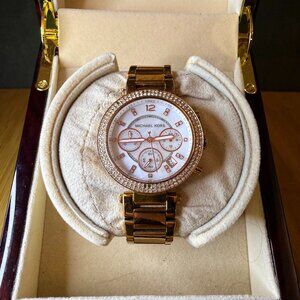 Michael Kors Parker Rose Gold/Pearl Tone Ladies' Watch MK-5491, 39mm